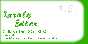 karoly edler business card